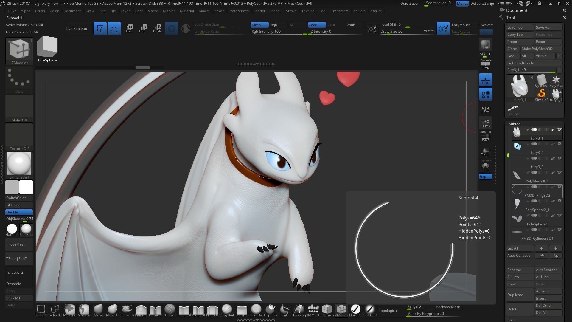 Light Fury Dragon 3D print model_15