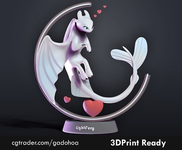Light Fury Dragon 3D print model