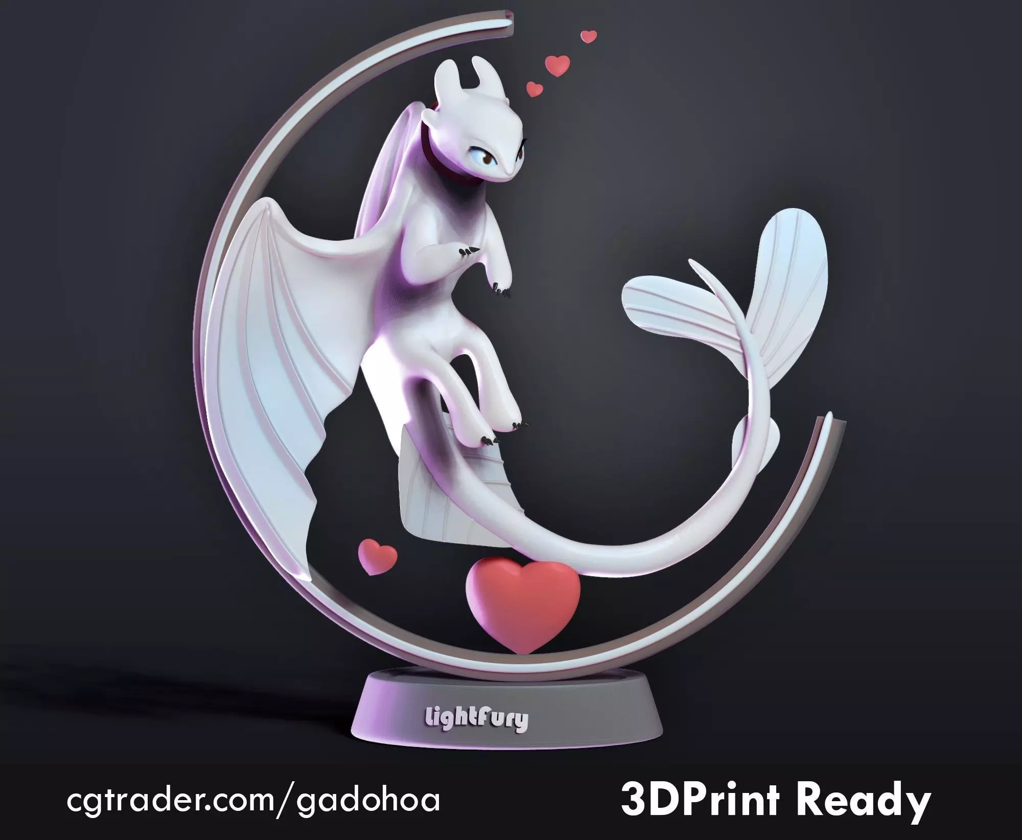 Light Fury Dragon 3D print model_0
