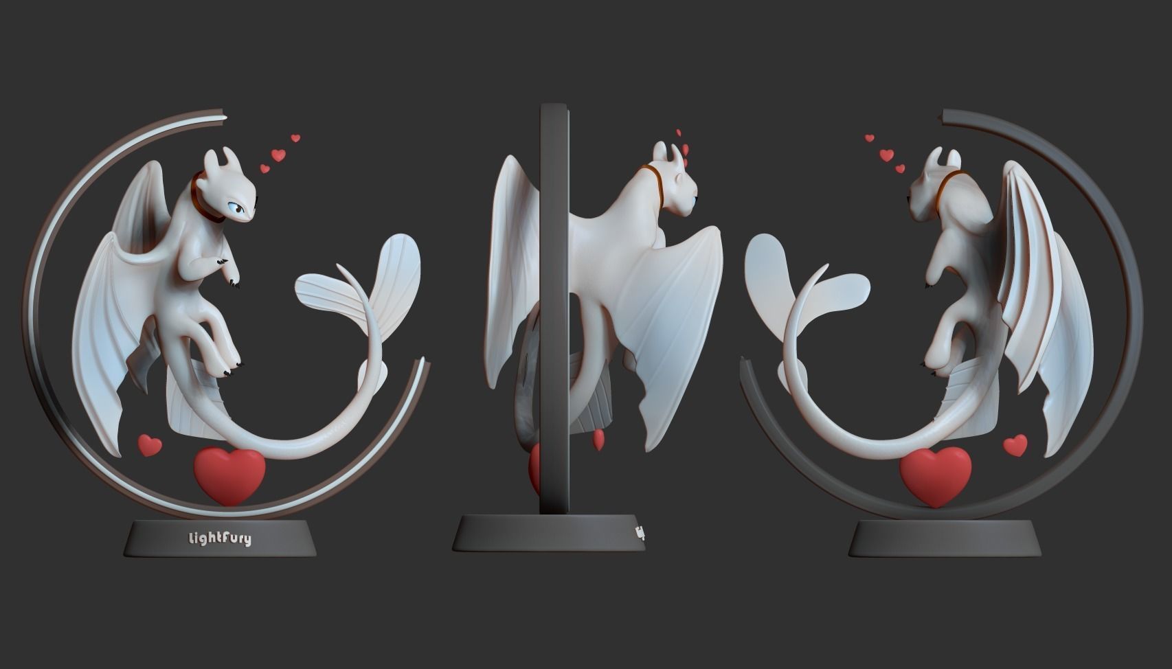 Light Fury Dragon 3D print model_5