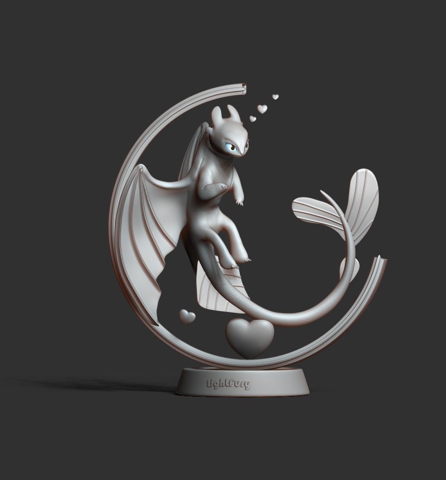 Light Fury Dragon 3D print model_11