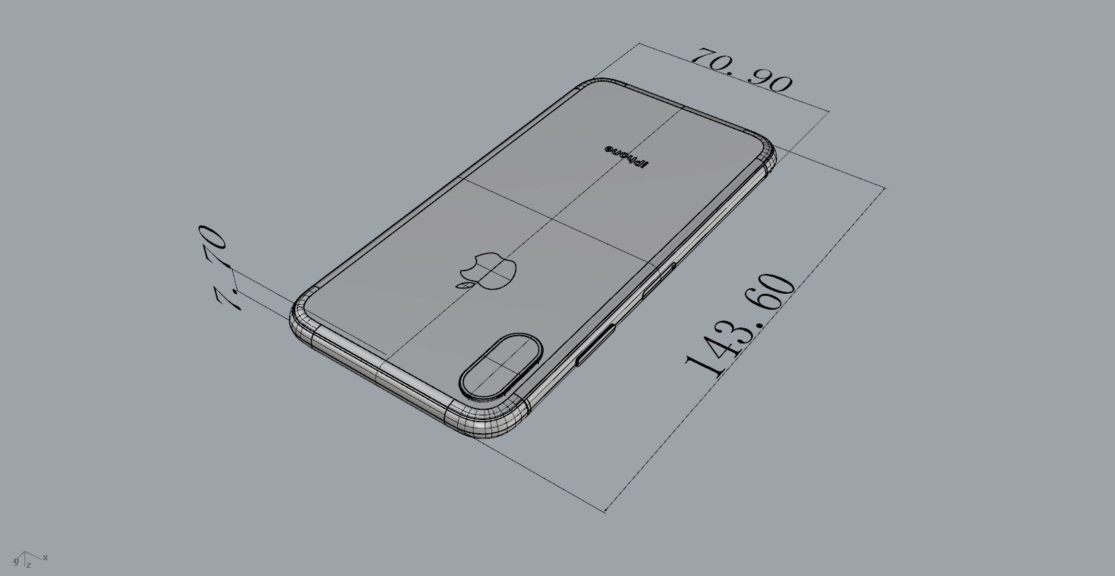 Realistic iphone X xr 3D print model_9
