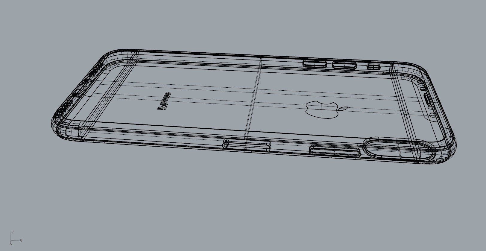 Realistic iphone X xr 3D print model_37