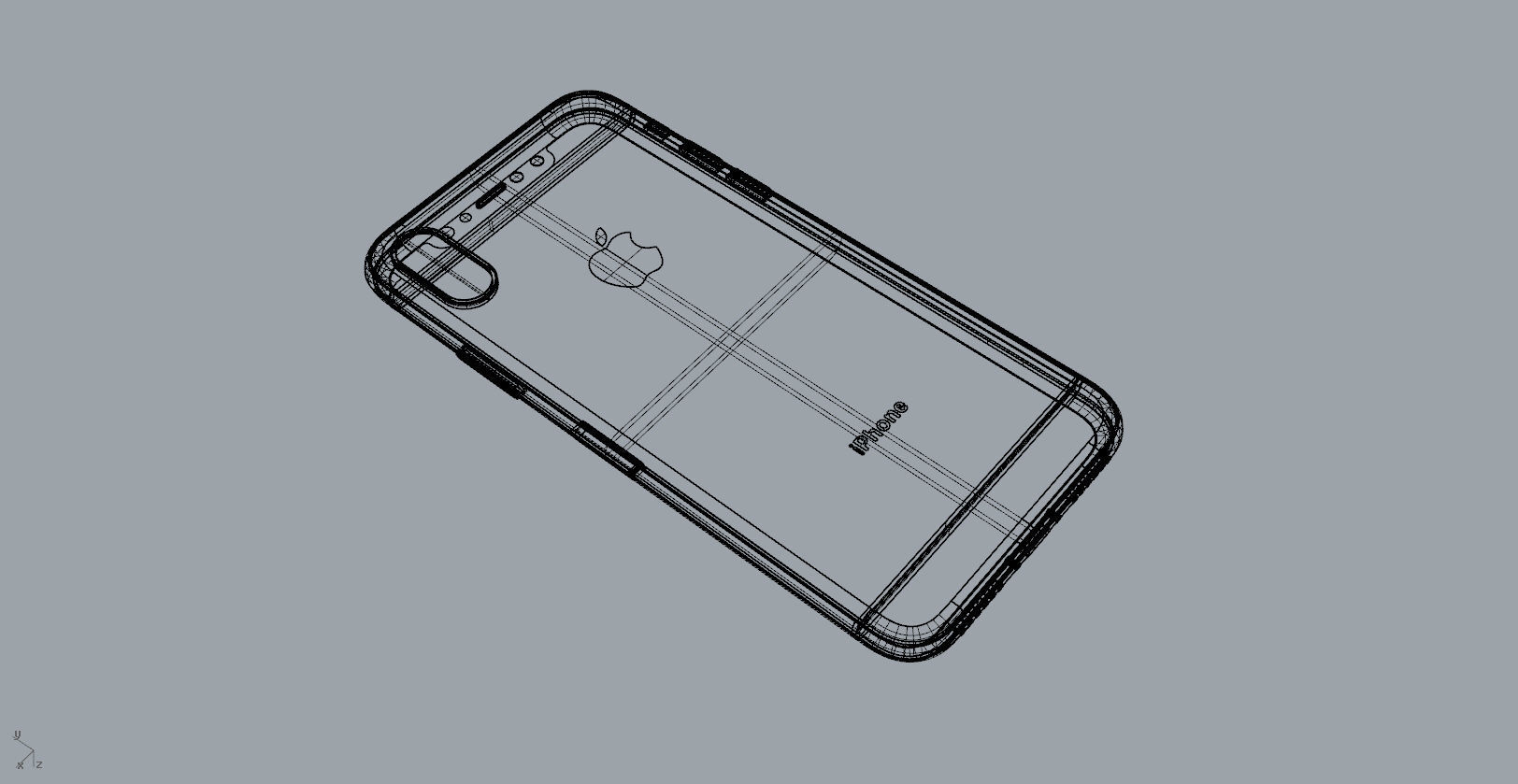 Realistic iphone X xr 3D print model_41