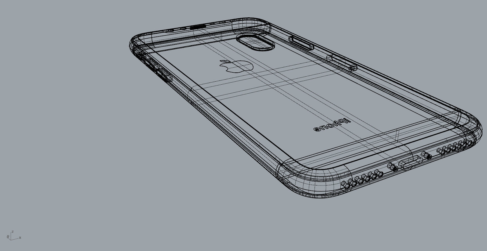 Realistic iphone X xr 3D print model_40