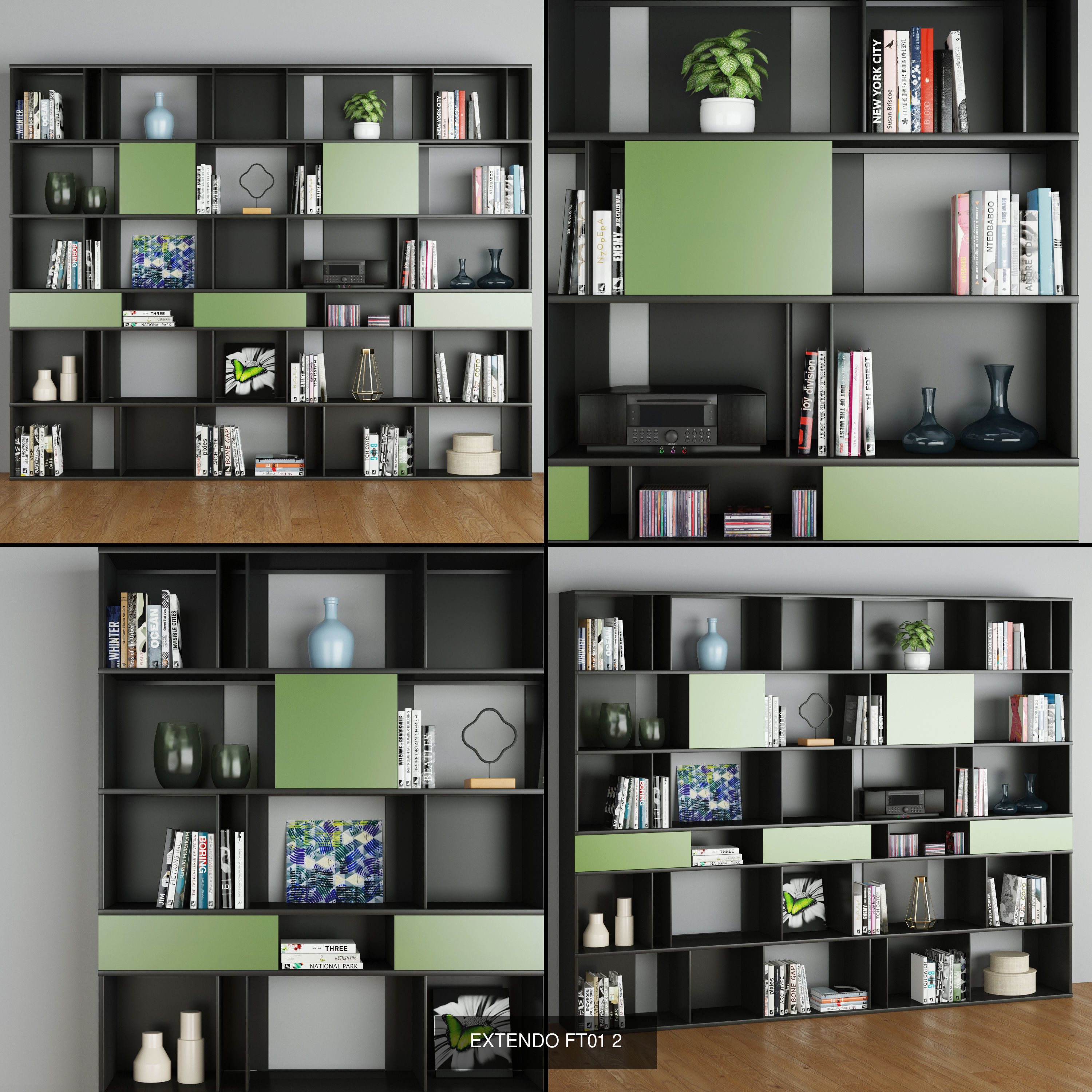 Shelves EXTENDO 15 models 3D Model Collection_5