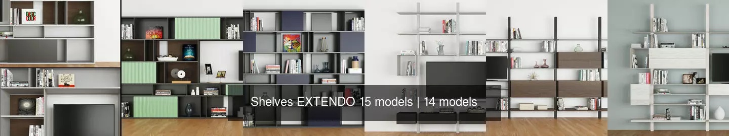 Shelves EXTENDO 15 models 3D Model Collection_0