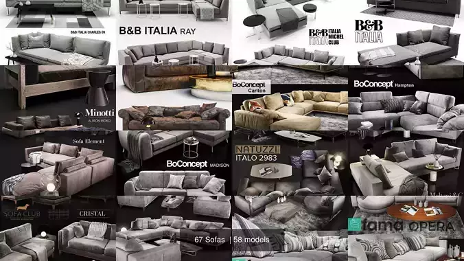 67 Sofas  3D Model Pack 7