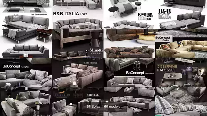 67 Sofas  3D Model Pack 6