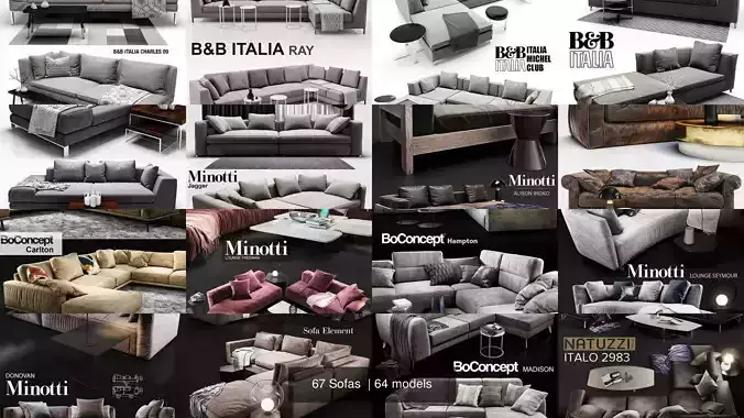 67 Sofas  3D Model Pack 2