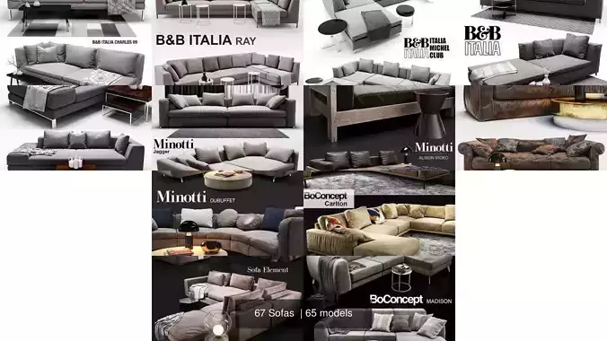 67 Sofas 3D Model Pack