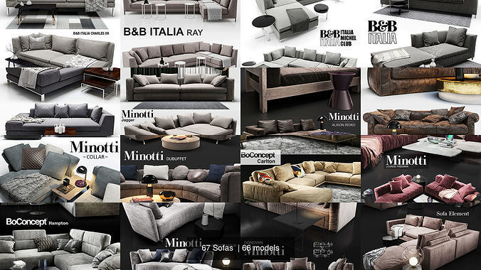 67 Sofas  3D Model Collection