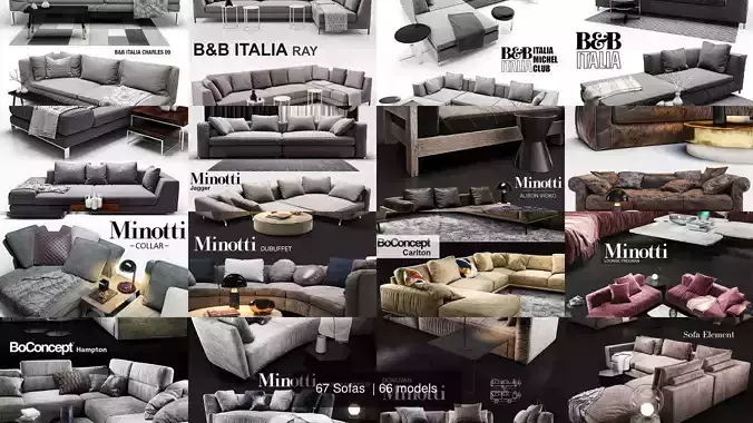 67 Sofas  3D Model Collection