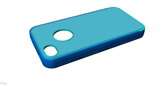 iphone4 and 4s blue transparent mold case  Low-poly 3D model