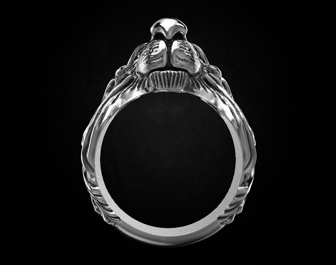 Stylish ring Lion with a crown 451 3D print model_10