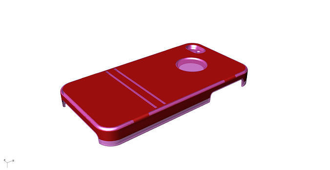 iphone4 and 4s red lighting case mold case Low-poly 3D model