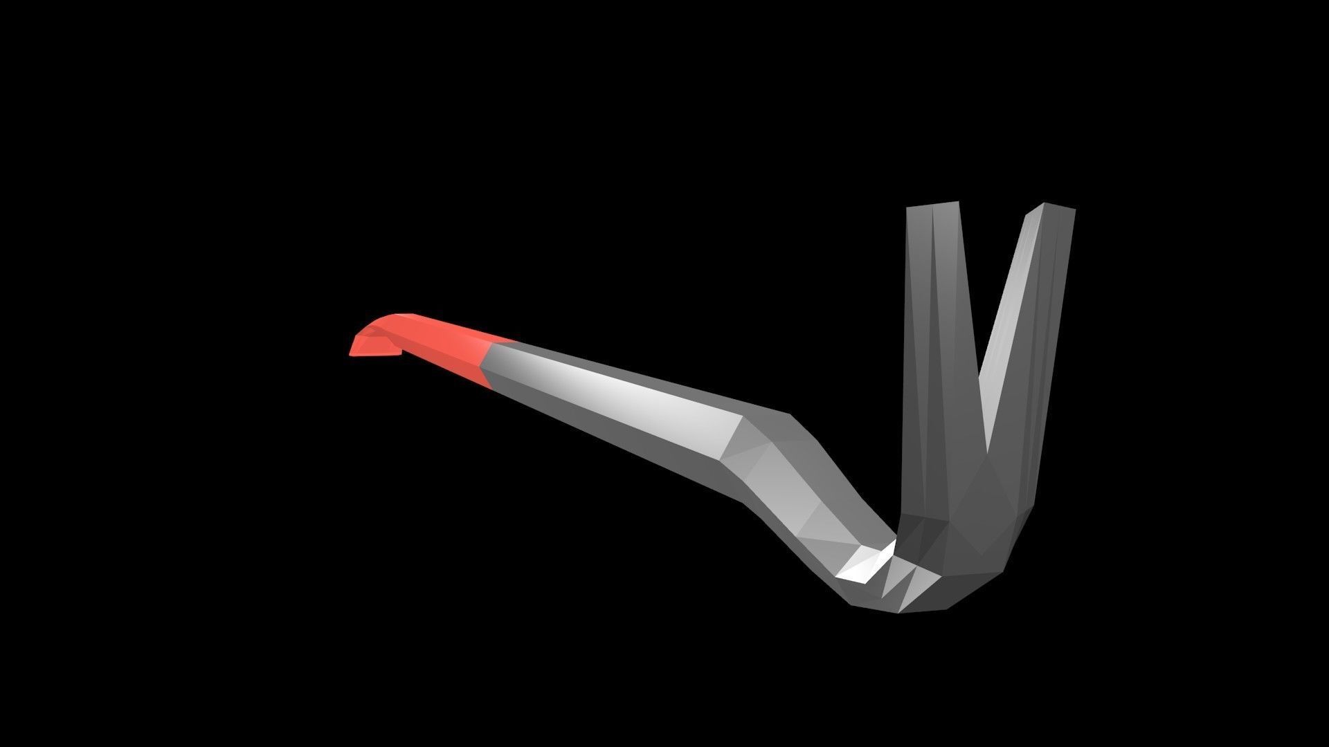 Low poly nail puller Low-poly 3D model_6