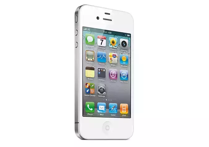 Realistic iphone 4s SILVER mold production 3D Model