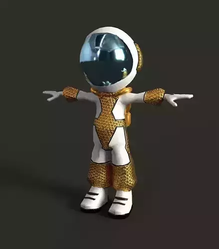Astronaut Low Poly game Character mode
