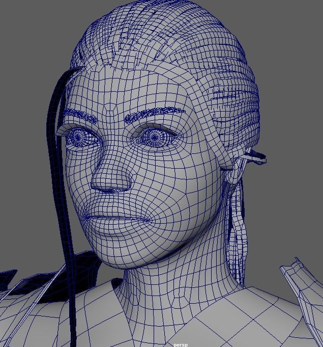 8K Female Warrior PBR Game Ready Animated Low-poly 3D model_2