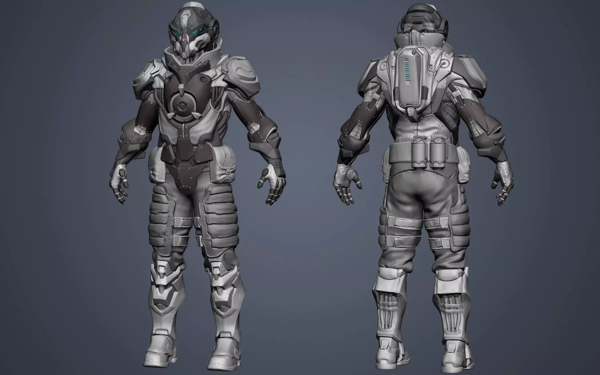 Battle suit Destroyer HIGHPOLY 3D model_0
