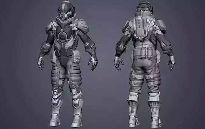 Battle suit Destroyer HIGHPOLY 3D model