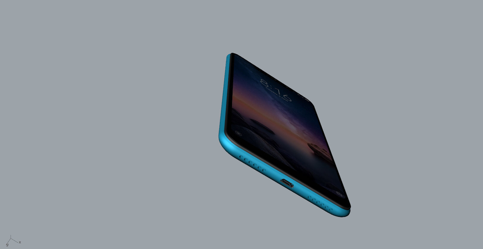 Xiaomi Redmi Note 6 Pro blue phone 3D model 3D model_20
