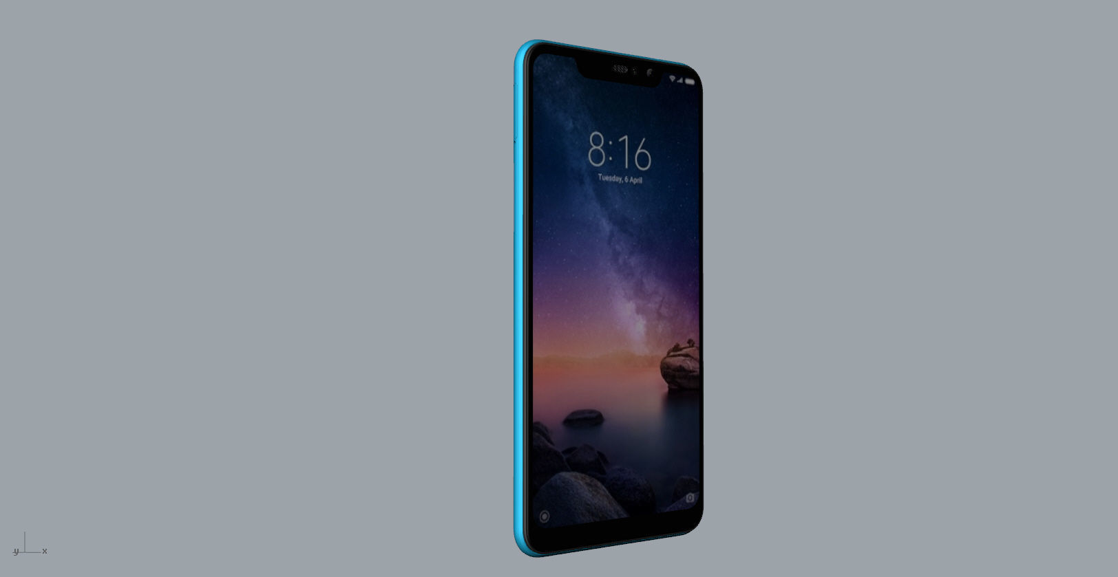 Xiaomi Redmi Note 6 Pro blue phone 3D model 3D model_15