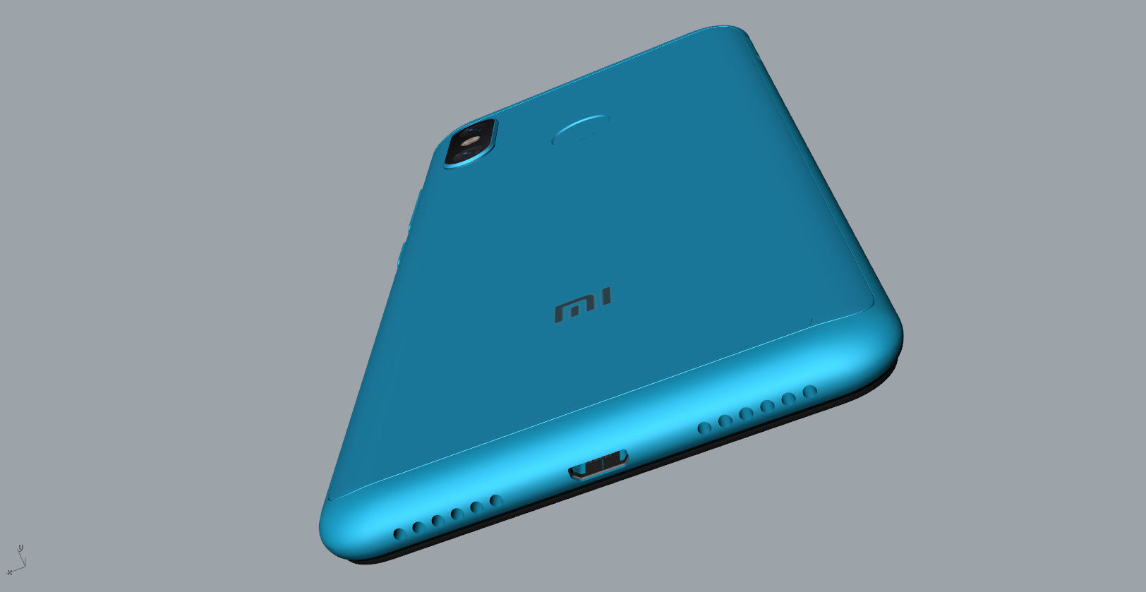 Xiaomi Redmi Note 6 Pro blue phone 3D model 3D model_29