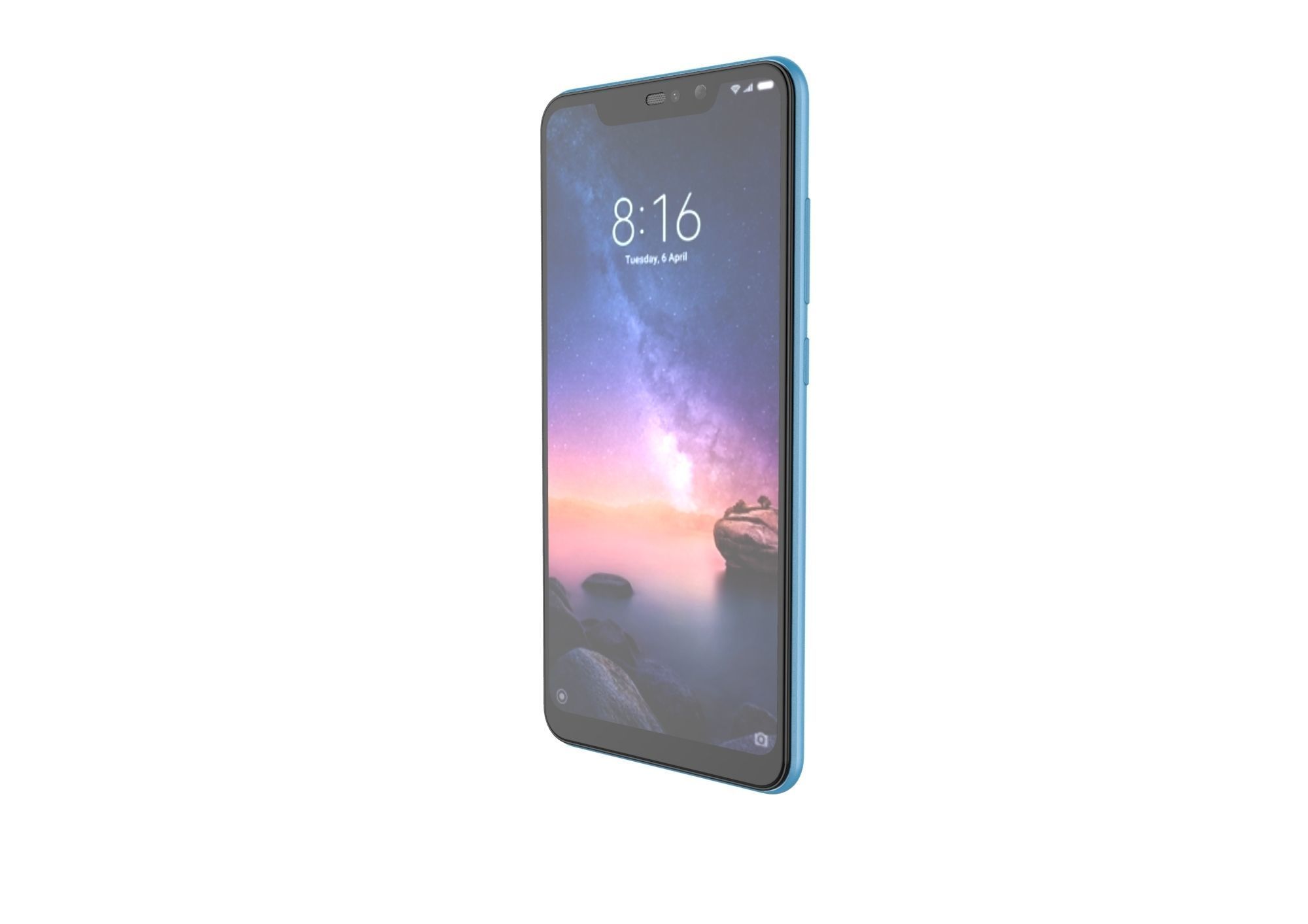Xiaomi Redmi Note 6 Pro blue phone 3D model 3D model_6