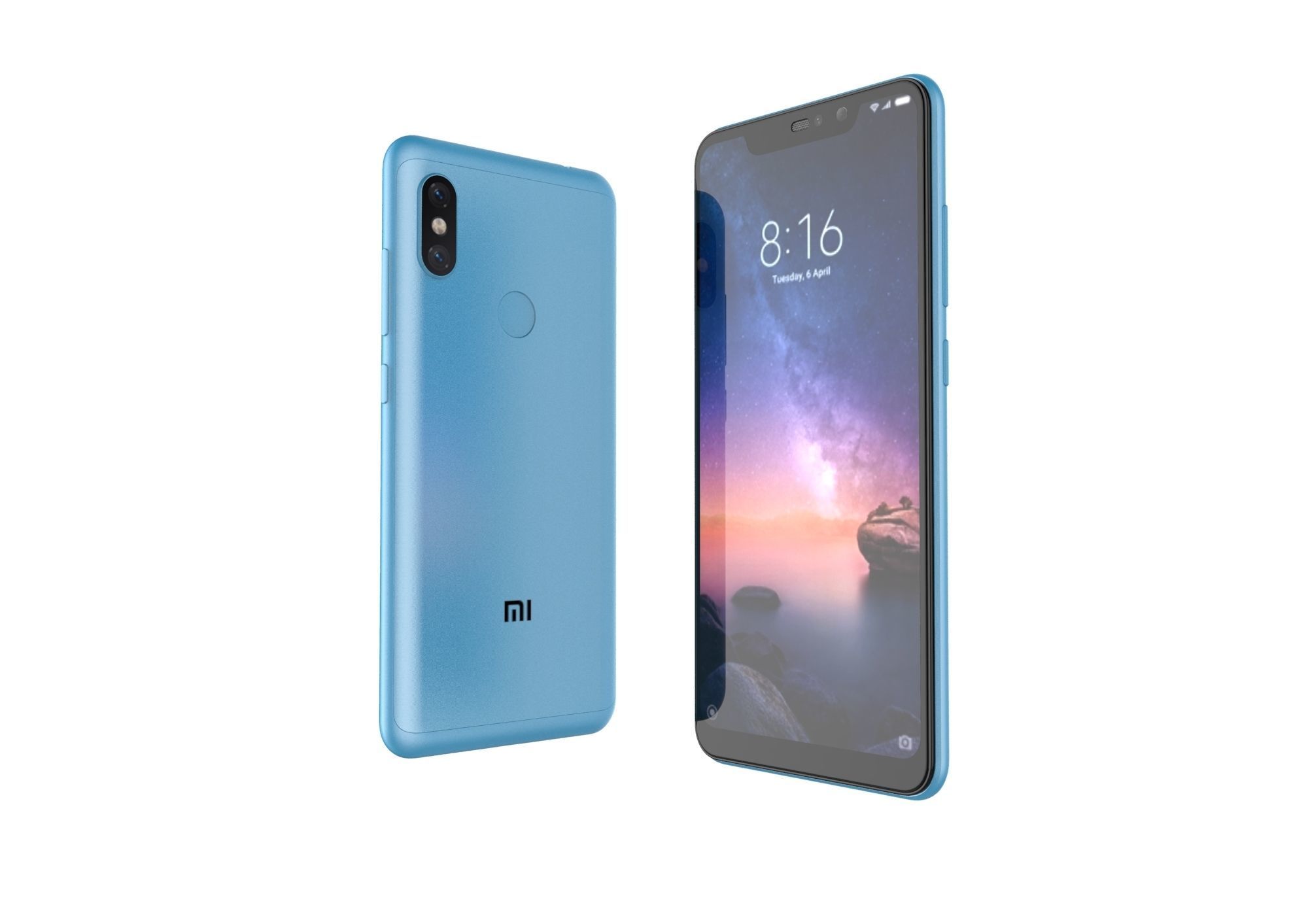 Xiaomi Redmi Note 6 Pro blue phone 3D model 3D model_10