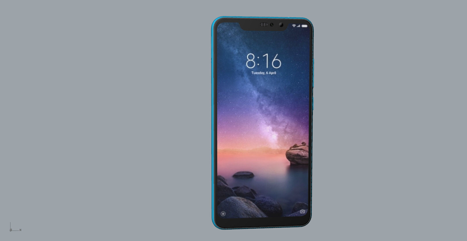 Xiaomi Redmi Note 6 Pro blue phone 3D model 3D model_16