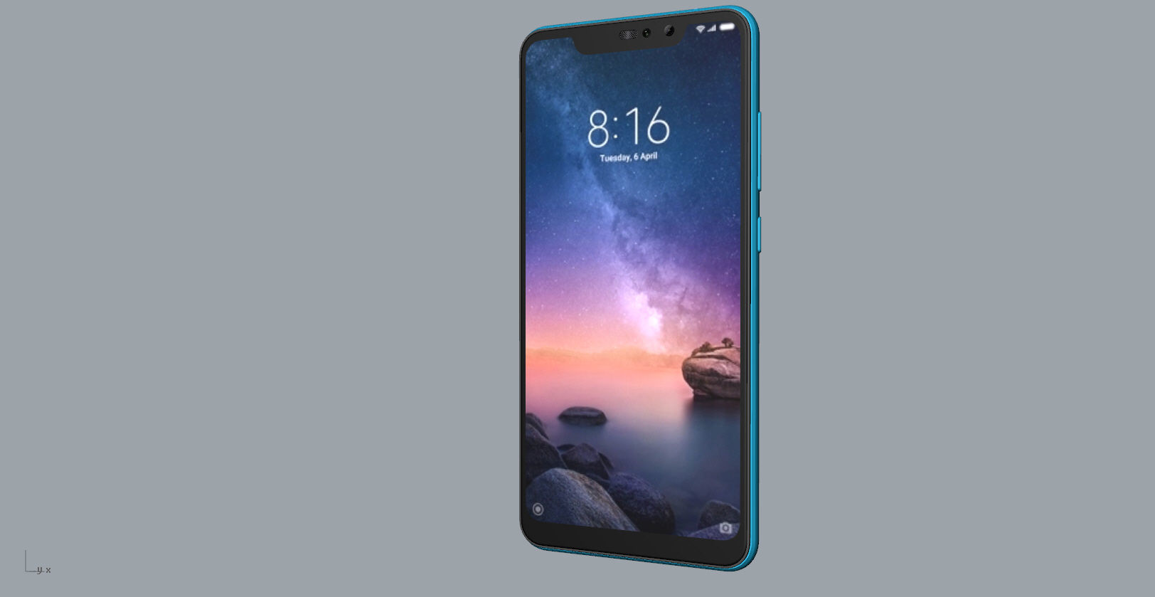 Xiaomi Redmi Note 6 Pro blue phone 3D model 3D model_17