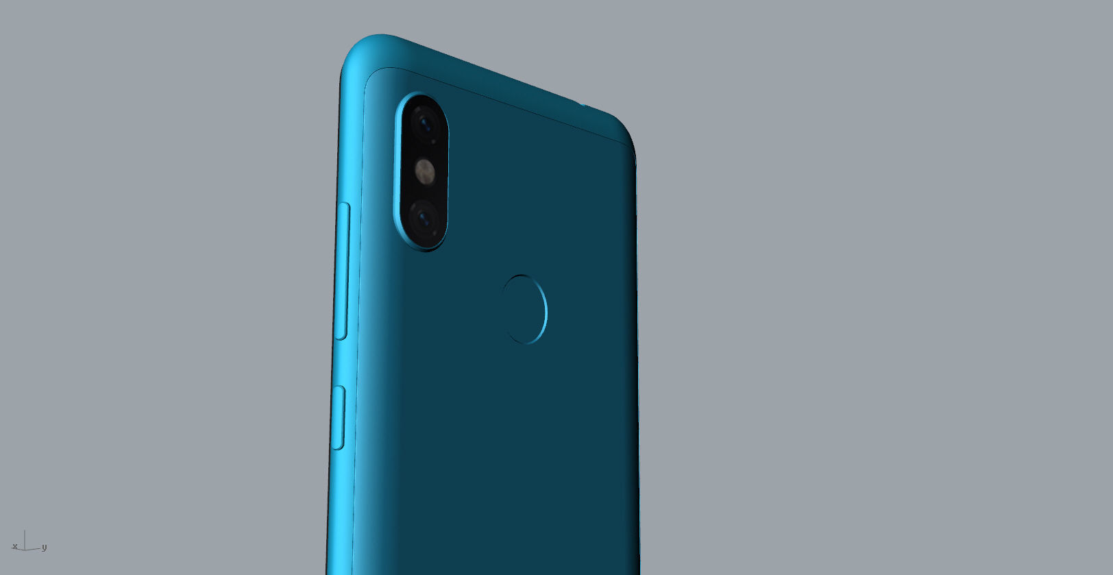 Xiaomi Redmi Note 6 Pro blue phone 3D model 3D model_25