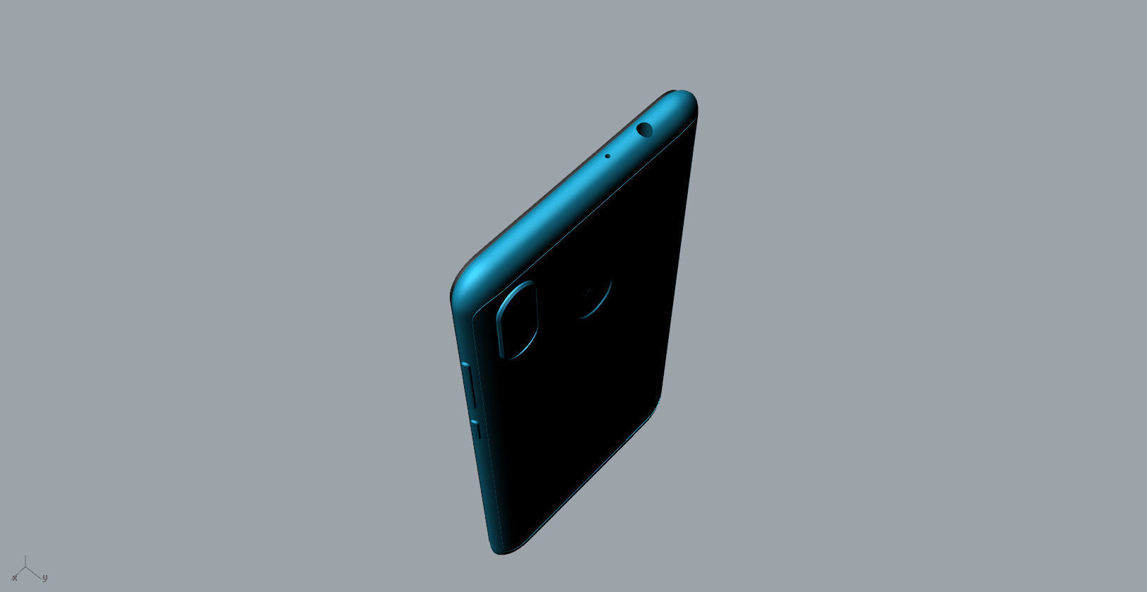 Xiaomi Redmi Note 6 Pro blue phone 3D model 3D model_26