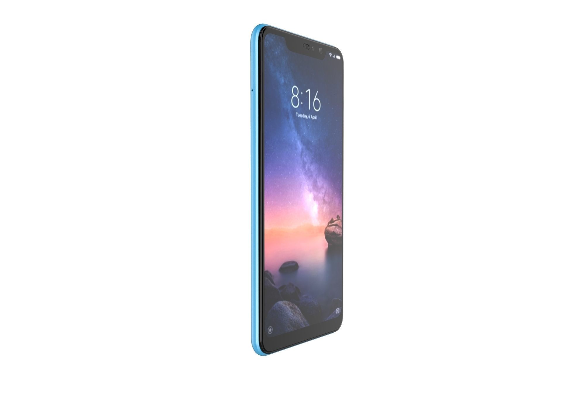 Xiaomi Redmi Note 6 Pro blue phone 3D model 3D model_5