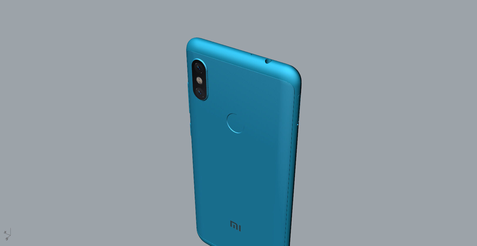 Xiaomi Redmi Note 6 Pro blue phone 3D model 3D model_28