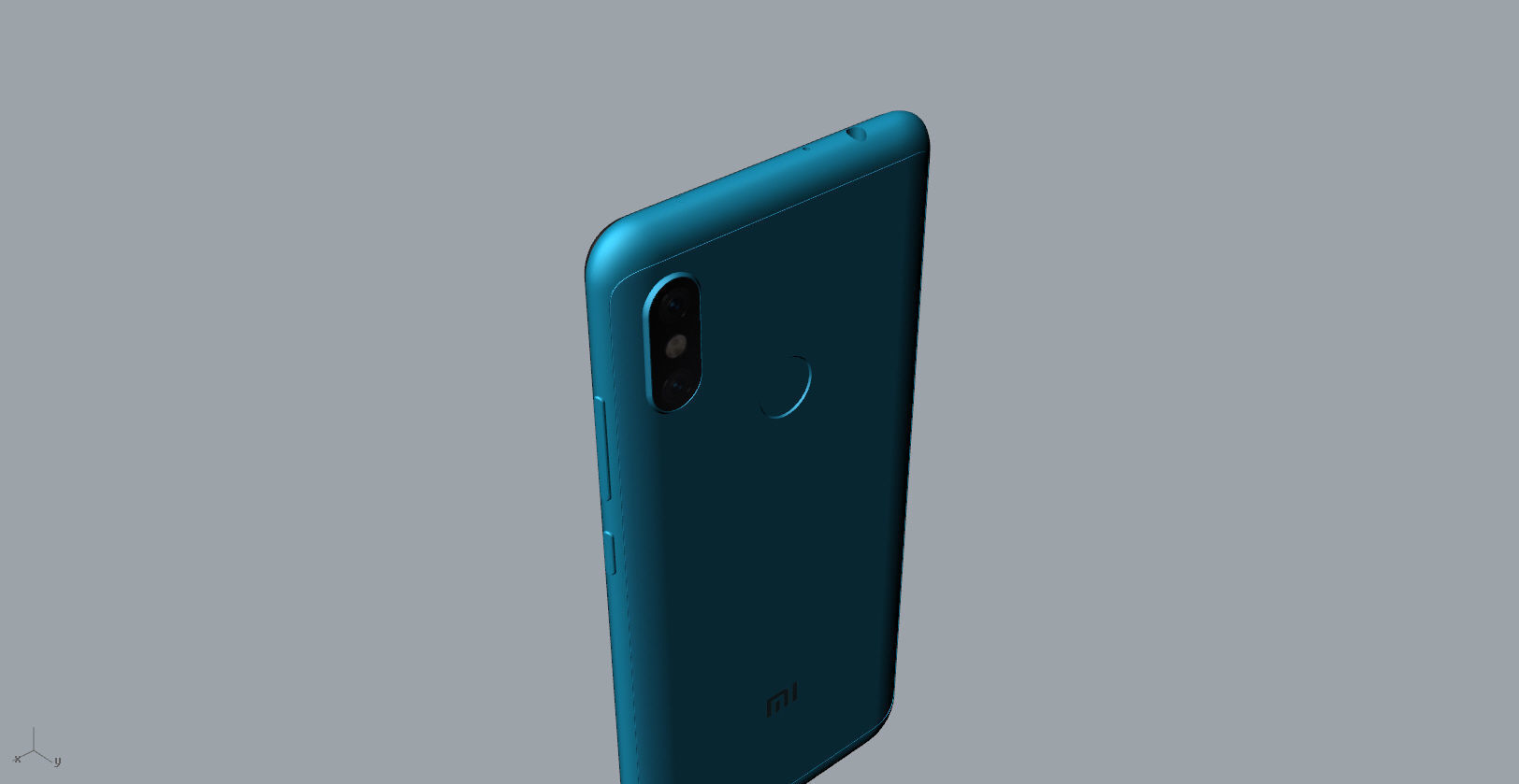Xiaomi Redmi Note 6 Pro blue phone 3D model 3D model_27