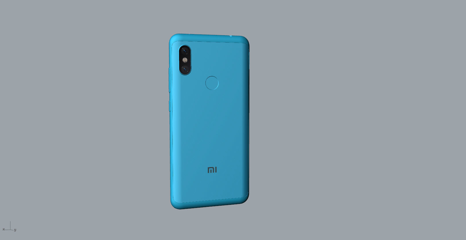 Xiaomi Redmi Note 6 Pro blue phone 3D model 3D model_12