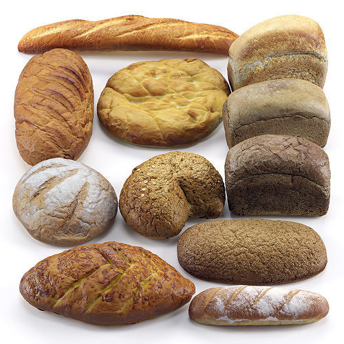  Large Bread set 3D model