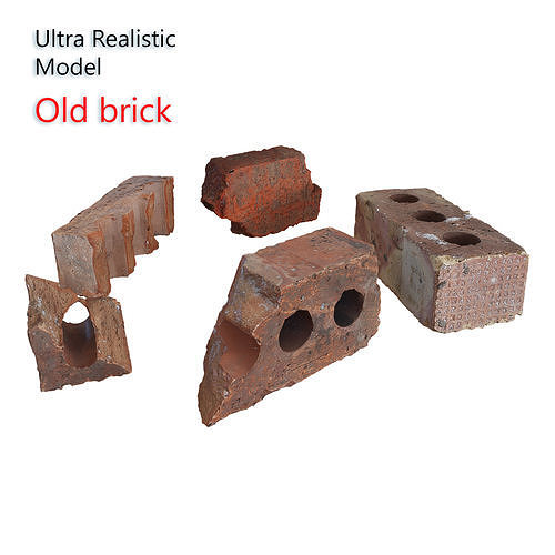 Ultra realistic Old Brick Scan 8k HD  Low-poly 3D model