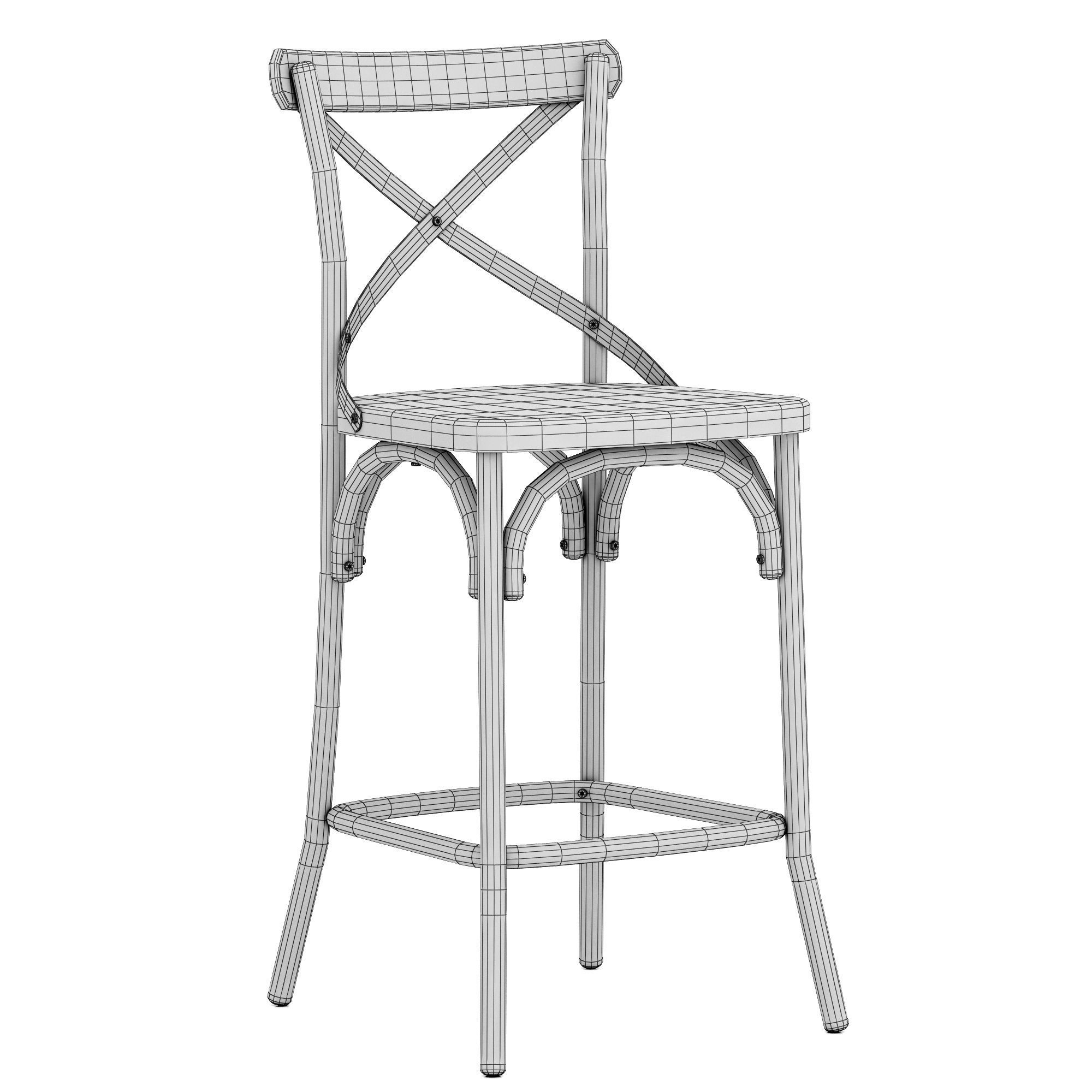 Deephouse BELLA CROSS bar stool 3D model_9