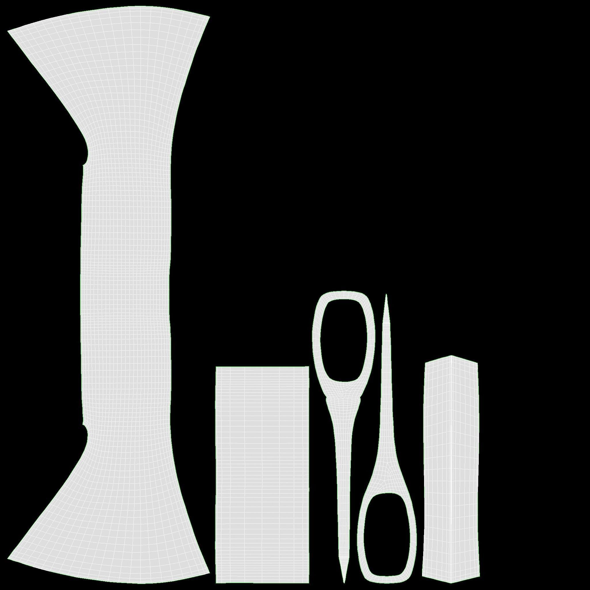 carpenter axe with wooden handle 3D model_12