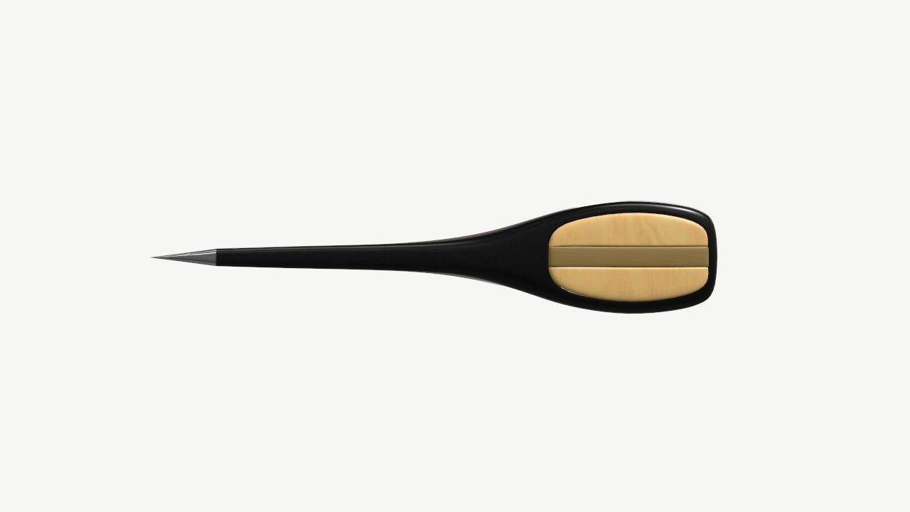 carpenter axe with wooden handle 3D model_7