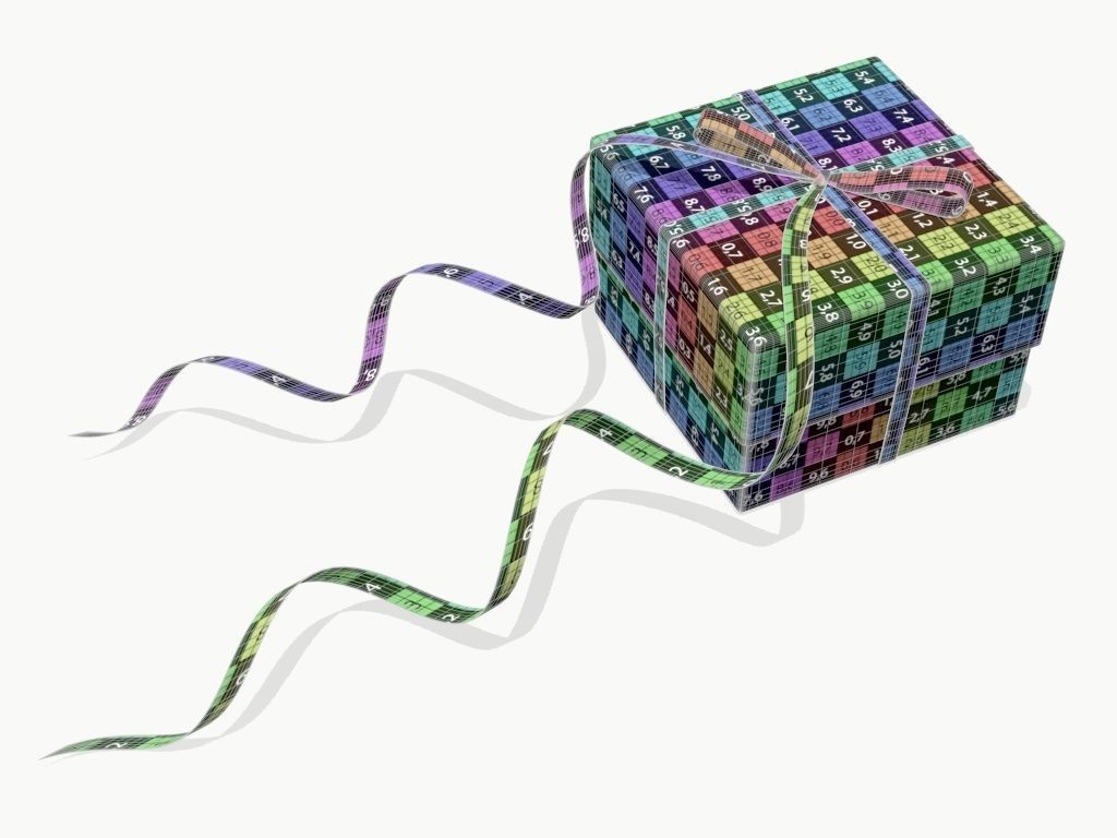 gift box with red bow ribbon 3D model_7