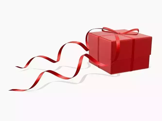 gift box with red bow ribbon