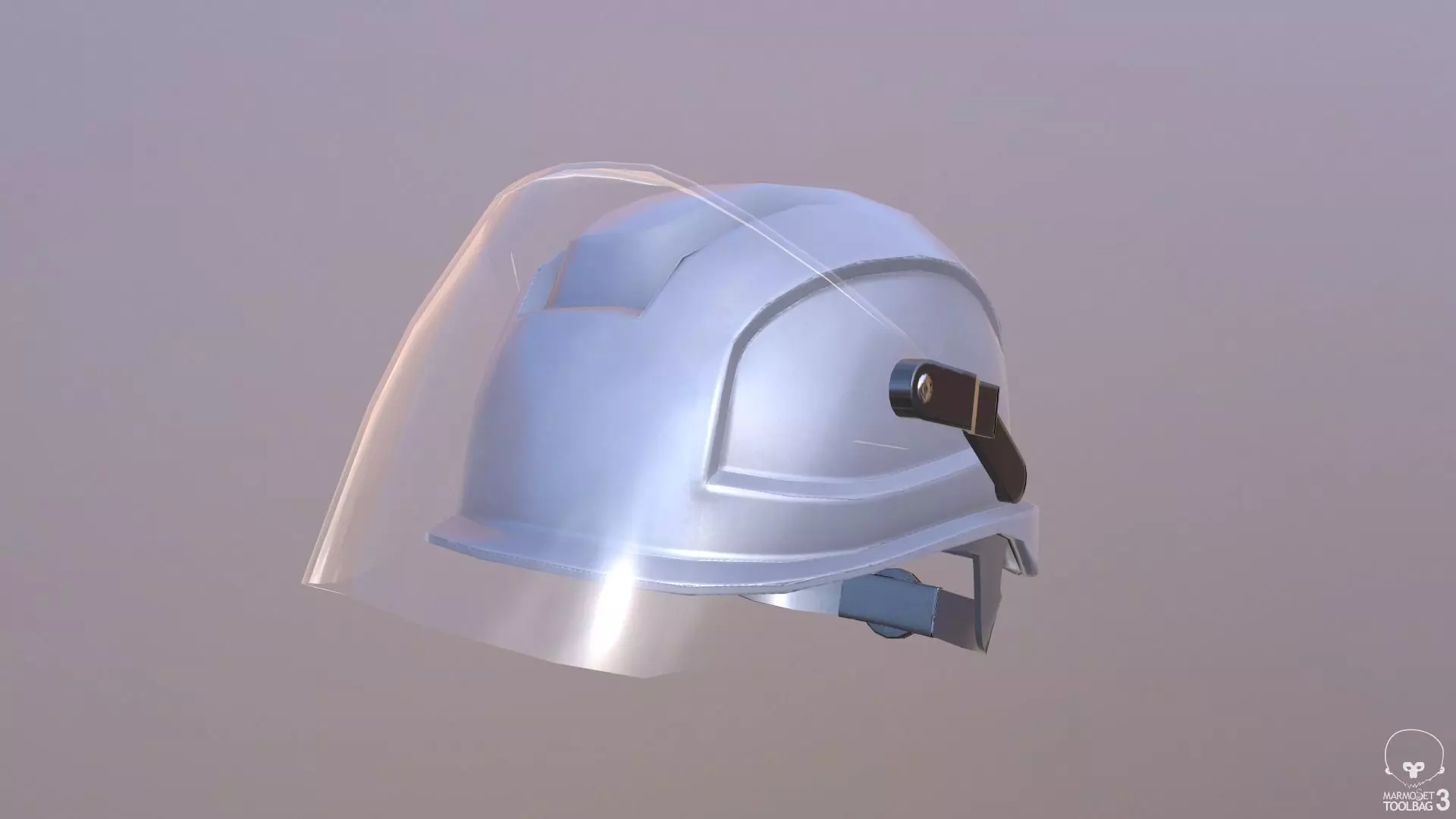 Safety Helmet With Face Screen Low-poly 3D model