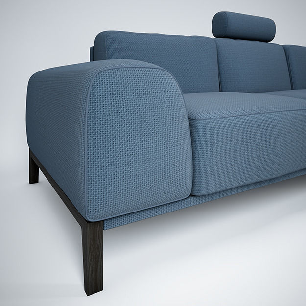Sofa with headrest by Trendmanufaktur 3D model_3