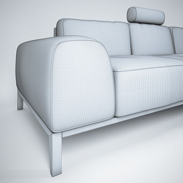 Sofa with headrest by Trendmanufaktur 3D model_4