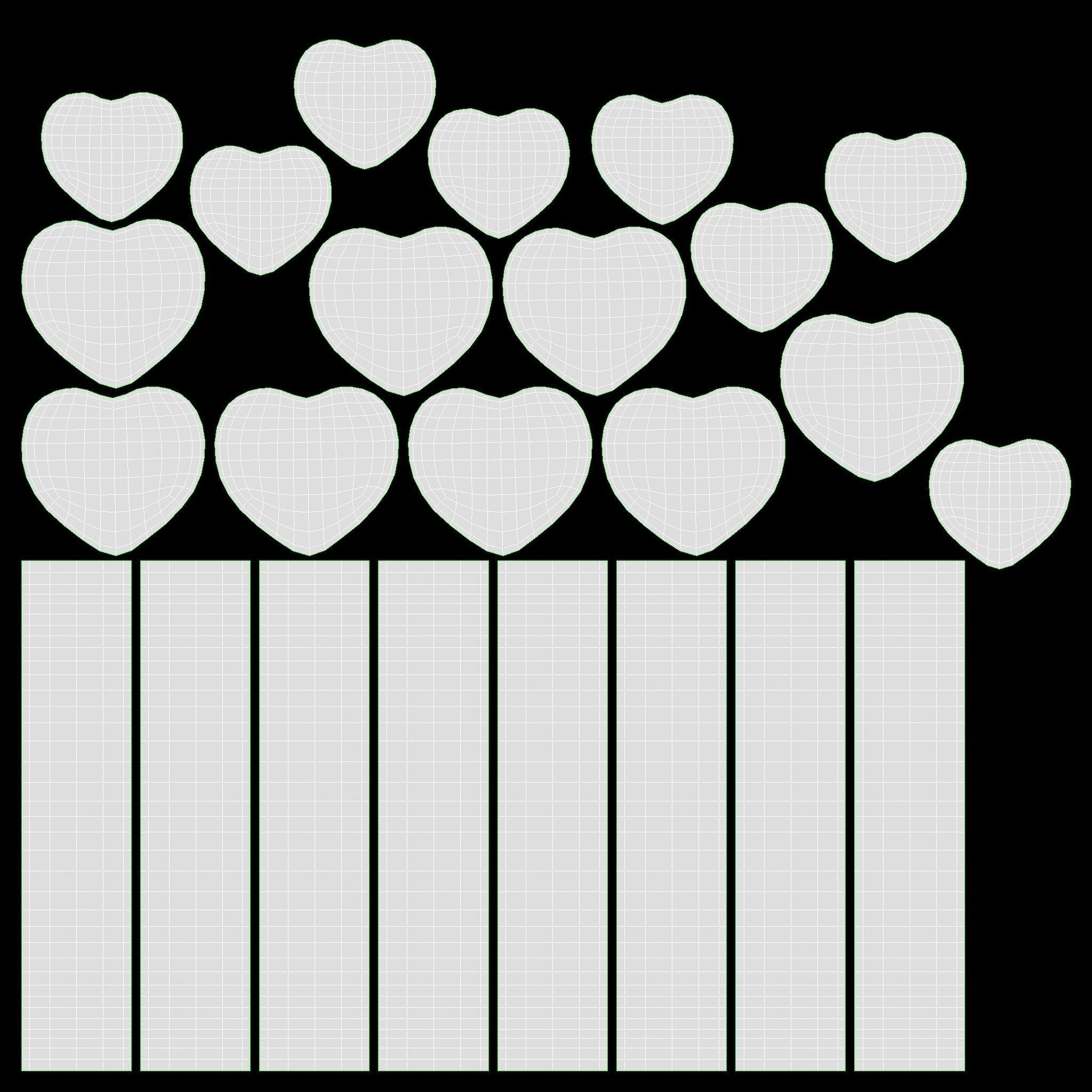 heart shaped box with chocolate and ribbon tied round with bow 3D model_13